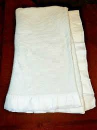 Registry honeycomb weave blanket, white registry honeycomb weave blanket, white. Vintage Unbranded Green Yellow Thermal Waffle Weave Blanket Nylon Trim 77 X 81 Linens Textiles 1930 Now Collectibles