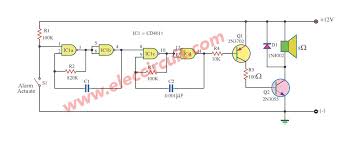 Simple Sound Alarm Generator Using Cd4011 Jpg 1156 481 Circuit Projects Circuit Generation