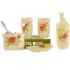 Got matching 3d red rose wallpaper on my bath panel and ceiling with gold plated taps, plugs, etc, and they all look great together! Novelty 4 Piece Hand Painted Roses Bathroom Accessory Set Rose Bathroom Accessories Bathroom Accessories Setbathroom Accessories Aliexpress