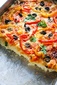 Thick Crust Bell Pepper and Olive Pizza
