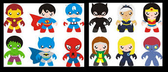 Vector set of flat vegetable icons cute cartoon characters. Cartoon Baby Superheroes