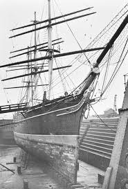 The Cutty Sark In Dry Dock 1951 Old Sailing Ships Cutty Sark Ship Sailing Ships
