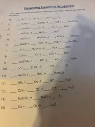 2ag 2 o 4ag o 2 28. Answered Balancing Equations Worksheet Using Bartleby