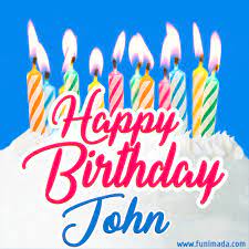 Maybe you would like to learn more about one of these? Happy Birthday Gif For John With Birthday Cake And Lit Candles Download On Funimada Com
