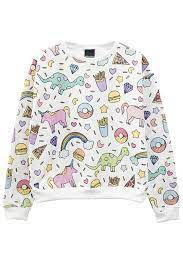 Kostenlose lieferung für viele artikel! Unicorn Sweater Pullover Oben T Shirt Womens Damen Madchen Top Tumblr Hipster Grunge Retro Vtg Indie Boho Beute Goth Unicorn Sweater Harajuku Girls Pastel Tops