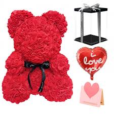 Why are flower teddy bears so desired? Red Rose Teddy Bear Flower Bear Gift For Mothers Day Valentines Day Anniversary Weddings Birthday