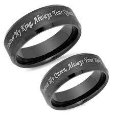 His Hers Tungsten Carbide Brushed Center King And Queen Ring Queen Rings Engagement Ring White Gold Engraved Promise Rings