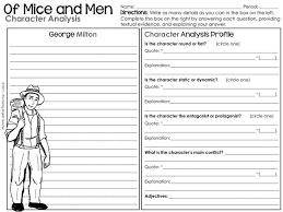 Help Students Analyze Characters In John Steinbeck S Of Mice And Men Wit Character Analysis Graphic Organizer Character Analysis Teaching American Literature