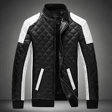 Black And White Coat Mens Winter Men S Zipper Leather Panka Coat Men Slim Pu Patchwork Warm Jackets Men Coat Black White M5xl Size M Color Black In 2020 Black White Jacket Winter Leather Jackets Winter Jackets