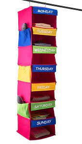 Our days of the week closet organizer lets you and your child plan weekday outfits in advance. 21 Products That Ll Unfuck Your Morning Routine Organization Kids Kids Clothes Organization Hanging Closet Organizer