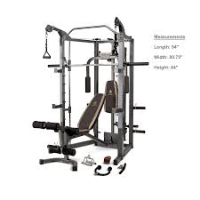 Buy Marcy Smith Machine With Bench And Weight Bar Home Gym