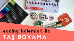 Edding Keceli Kalemleri Ile Tas Nasil Boyanir Bu Ve Birbirinden Guzel Tas Boyama Ornekleri Videolari Anlatimlari 10marifet Or Keceli Kalemler Taslar Stencil