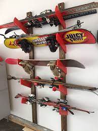 My Ski And Snowboard Rack Simple 2x4s And 1x2s Snowboard Racks Ski Rack Snowboard Storage
