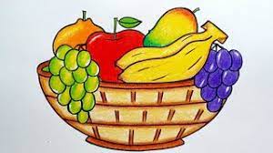 Here you'll need a small bowl to fill with blueberries, a few slices of kiwi, orange, and dragon fruit. How To Draw Fruit Basket Easy Step By Step Fruit Bowl Drawing Fruit Basket Drawing Youtube