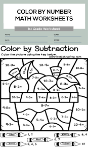 Practice 1st grade addition and subtraction math facts. Color By Number Math Worksheets 1st Grade For August 2021 Worksheets Free