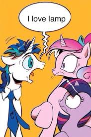 The other guys look at him and ask if he really loves the lamp or is he just saying it. 444000 Anchorman Derpibooru Import Exploitable Meme I Love Lamp Meme Princess Cadance Safe Screaming Armor Shining Armor Spoiler Comic Twilight Sparkle Twibooru