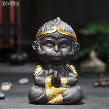 Chinese Purple Clay Kung Fu Tea Set Monkey King Tea Pet For Home Tea Tray Decoration In 2020 Monkey King Pet Monkey Pig Wallpaper