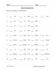 Writing and balancing equations worksheet. Balancing Chemical Equations Worksheet 1 Answer Key New Answers Pics Chemistry Worksh Jpg Riswer Key Name Date Balancing Equations 4 Balance The Course Hero