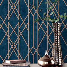 See more navy blue wallpaper, navy geometric wallpaper, navy wallpaper, navy white wallpaper, navy floral background, navy master looking for the best navy background? Portfolio Linear Geometric Wallpaper Navy Copper Rasch 215144 Geometric Wallpaper Navy Navy And Copper Geometric Wallpaper