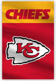 Unlike the 49ers' logo, kansas city's overlapping initials appear inside a white arrowhead instead of an oval and are surrounded by a thick chipped looking black border. Kansas City Chiefs Garden Flag 2 Sided Logo