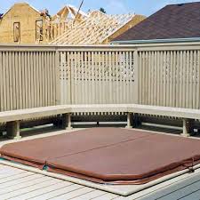 Mount the posts to the support with brackets. Three Inspiring Hot Tub Decks Check Out How The Projects Were Designed