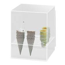 Elegant ice cream cone display stand from direct manufacturer, cheap price good quality, can be customized according your ice cream cone we are chinese ice cream cone display manufacturer, offer custom service for all kinds of ice cream cone display, welcome to email us to get latest catalog. Cal Mil 386 9 Hole Cone Cabinet W 2 Diameter Hole Size Clear