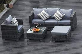 3 Seater Garden Swing Chair With Canopy Deal Wowcher Grey Rattan Garden Furniture Corner Garden Furniture Grey Garden Furniture