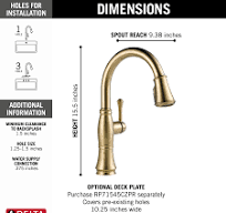 Single Handle Pull-Down Kitchen Faucet in Lumicoat® Champagne Bronze