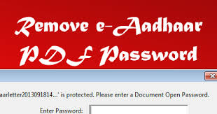 Fill current password of your file and hit on remove password button. Remove E Aadhaar Card Pdf File Password