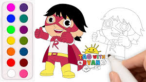 Some of the coloring page names are fun coloring for kids by wally and weezy, ryans toysreview coloring featuring ryans world coloring, ryans toysreview coloring featuring ryans world coloring, ryans toysreview coloring featuring ryans world coloring, ryans toy review red. How To Draw And Color Tag With Ryan Redtitan Ryan Tagwithryan Redtitanryan Youtube