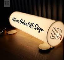 LED Brand Logo, Small Cylinder Shape Lightbox Sign, Warm ...