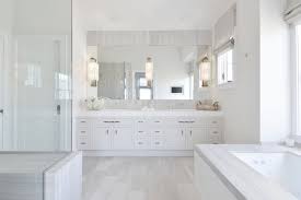 All white master bathroom ideas. Pin By Alisha Arnold Creative Direc On Home Light Grey Bathrooms Modern White Bathroom Bathroom Tile Designs