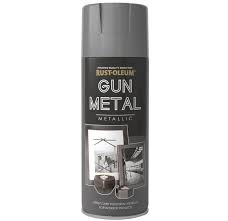 Protective enamel gloss black spray paint. Rust Oleum Metallic Gun Metal Grey Spray Paint 400ml Sprayster