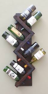 Zig Zag Wine Rack Rustic Wood Wall Mounted Wine Bottle Display Wine Bottle Storage Holder Vertical Wine Rack Ahsap Isleme Planlari Dekor