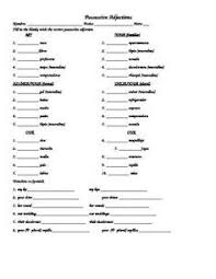 Spanish Possessive Adjectives Worksheet Possessive Adjectives Adjective Worksheet Possessives