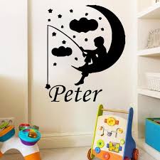 Les Enfants Peter Pan Mur Personnalise Stickers Bebe Murale Etsy Baby Wall Decals Personalized Wall Decals Wall Paint Designs