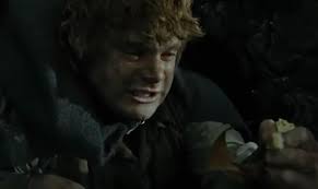 I love the moment in the Return of the King film when Sam finds the Elvish  bread down the stairs, realizes Gollum definitely tossed it, and you get to  watch him go