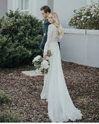 Long sleeve wedding dresses from martin thornburg feature bohemian and modest bridal styles as well as simple lace, open backs and whether you want long sleeves with sheer lace detailing or allover crepe sleeves, these long sleeve wedding dresses from martin thornburg are an homage to. Modest Wedding Dress With Long Sleeves From Alta Moda Modest Bridal Gown Mormon Wedding Dresses Modest Wedding Dresses Wedding Dress Long Sleeve