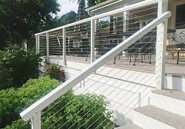 Over 180 custom durarail deck railing colors for more specific needs, you can choose from over 180 custom colors and a selection of authentic looking wood grain finishes to match any exterior design preferences. White Aluminum Cable Railing Oconomowoc Wi Deck Railing Design Patio Railing Deck Designs Backyard