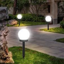 45 Gambar Model Lampu Taman Minimalis Led Bulat Tenaga Surya