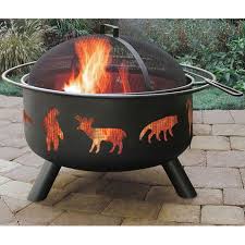Dia round steel wood burning fire pit with spark guard (82) model# a301002900. Must Have Landmann Big Sky Fire Pit Wildlife Black From Landmann Usa Accuweather Shop