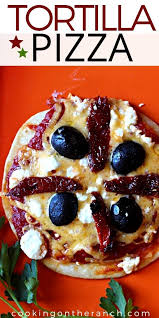 Flour Tortilla Pizza Recipe For A Light Meal Or Appetizer Recipe Appetizer Recipes Tortilla Pizza Pizza Appetizer Recipe