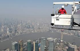 How to make window 'glass' from wood. Fearless Window Cleaners At Work Outside The 101st Floor Of The Shanghai World Financial Centre Daily Mail Online