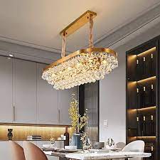 No Logo Ceiling Pendant Light Chandelier Lighting Dining Room Kitchen Island Luxury Water Droplet Crystal Lam Dining Lighting Dining Room Lighting Crystal Lamp