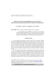 Acest portal reprezintă o bază de cunoștințe cuprinzând cursuri, resurse suplimentare, teme, evenimente și informații legate de situația școlară. Pdf The Flat Band And Threshold Voltage Of A Pseudo Mos Transistor Made In Simox Technology