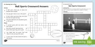 Sports Crossword Clues Ball Sports Home Learning