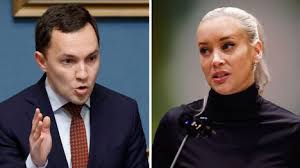 Ministeri Rydman ja Sofia Virta ilmiriidassa A-studiossa