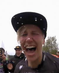 Nina Hoffmann celebrates in Fort William 2022