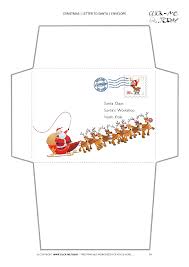 Free printable letter to santa with matching printable envelope. Cute Envelope To Santa Template Sleigh And Santa Claus Stamp 34