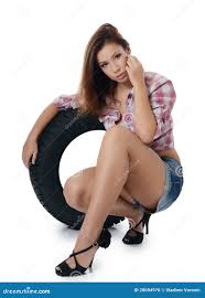 Beautiful Girl Posing Tyres Stock Photos - Free & Royalty-Free Stock Photos  from Dreamstime